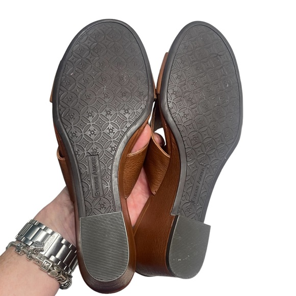 ETIENNE AIGNER VNTG Heddie Slip on Wedge Block Heel Sandals. Brown. Sz.8.5 - Picture 11 of 11
